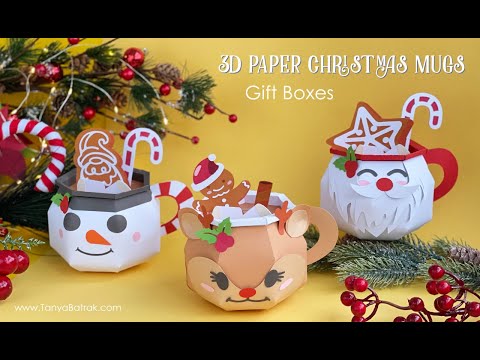 DIY 3D Paper Christmas Mugs