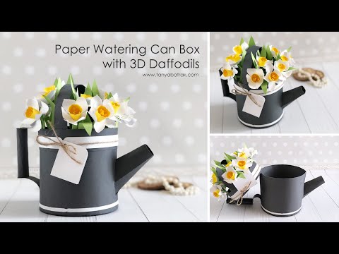 Paper Watering Can Box with 3D Daffodils