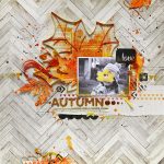Autumn Themed Scrapbook Layout with Quilling Maple Leaf