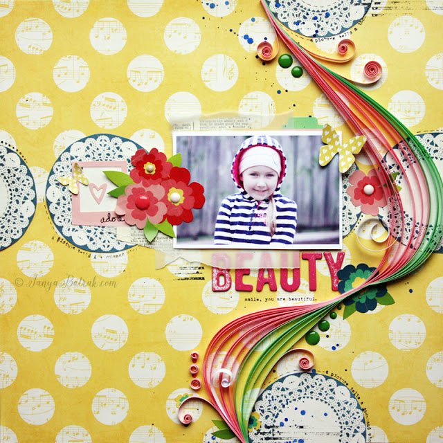 Scrapbook Layout using quilling