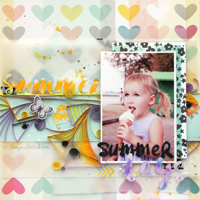 Summer Themed Layout with Quilling Elements