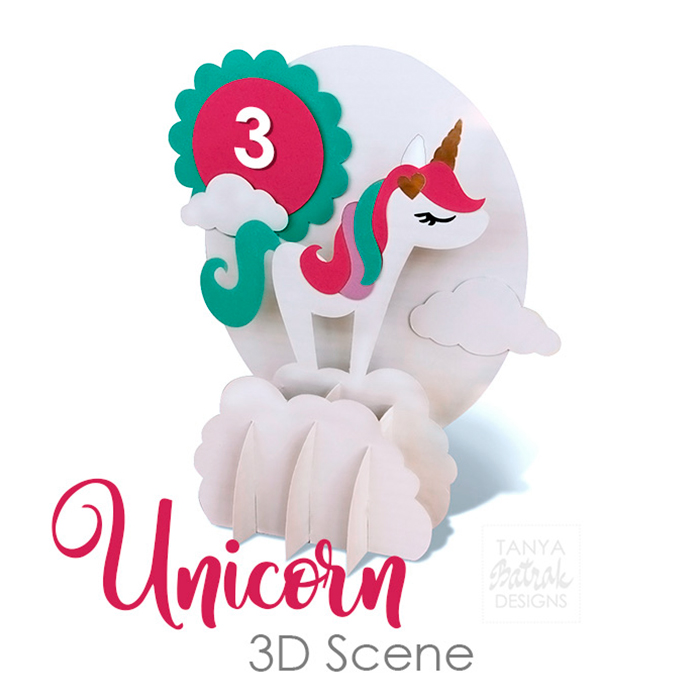 3D Unicorn Scene