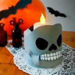 DIY 3D paper skull candy bowl for Halloween