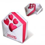 DIY envelope shaped box with D hearts