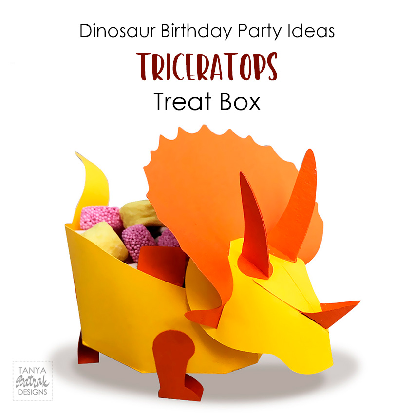 Dinosaur Birthday Party Ideas Triceratops Treat Box