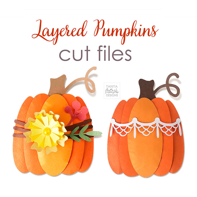 Autumn Layered Paper Pumpkins SVG