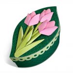 DIY Leaf Shaped Box with 3D Paper Tulips