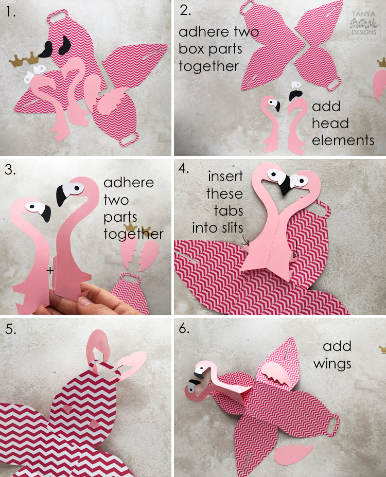 Flamingo Gift Box Cut File