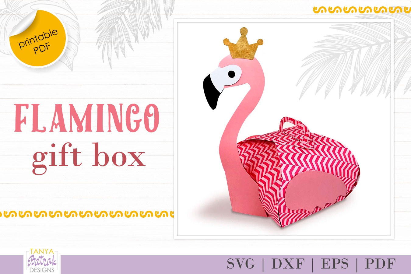 Flamingo Gift Box Cut File