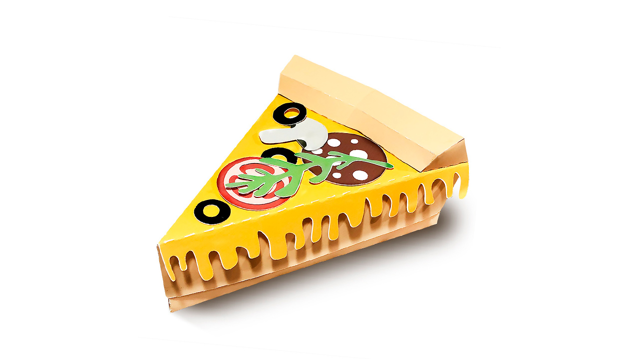 DIY Paper Pizza Slice Box