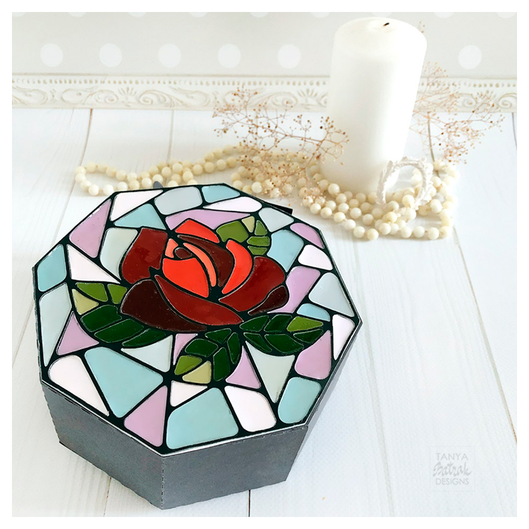 DIY Gift Box with Stained Glass Rose