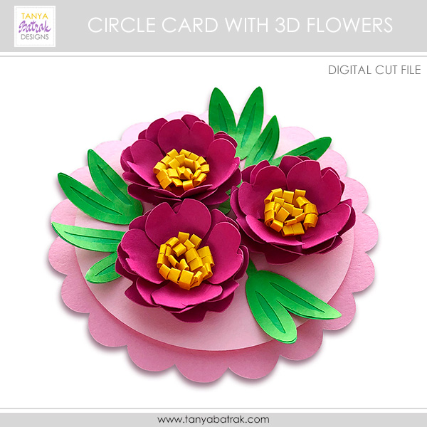 D Flower Cards Cut Files