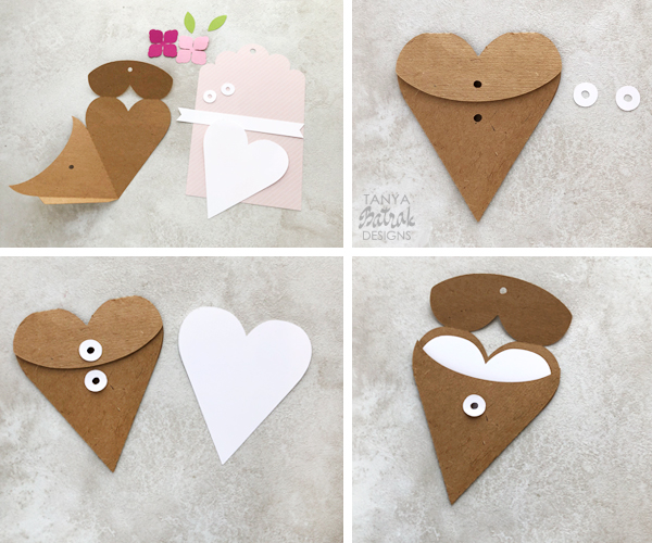 Gift Tag with a Heart Shaped String Tie Envelope
