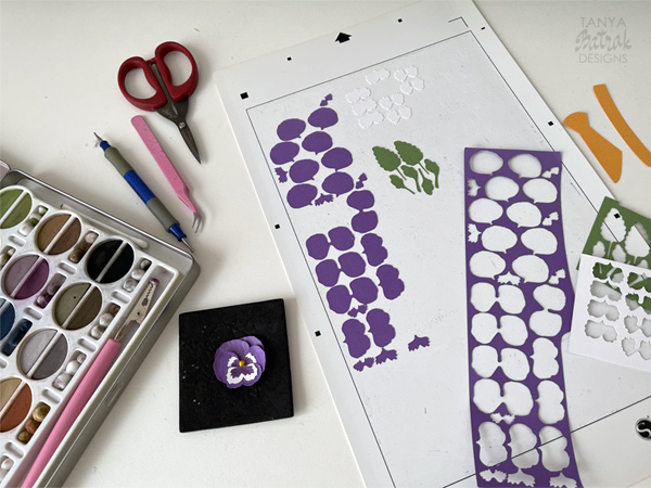 Cute Mini Pop Up Card with Pansies SVG