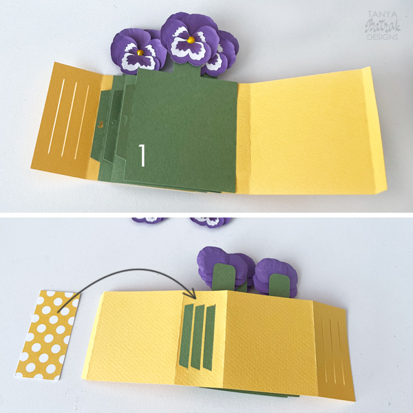 Cute Mini Pop Up Card with Pansies SVG