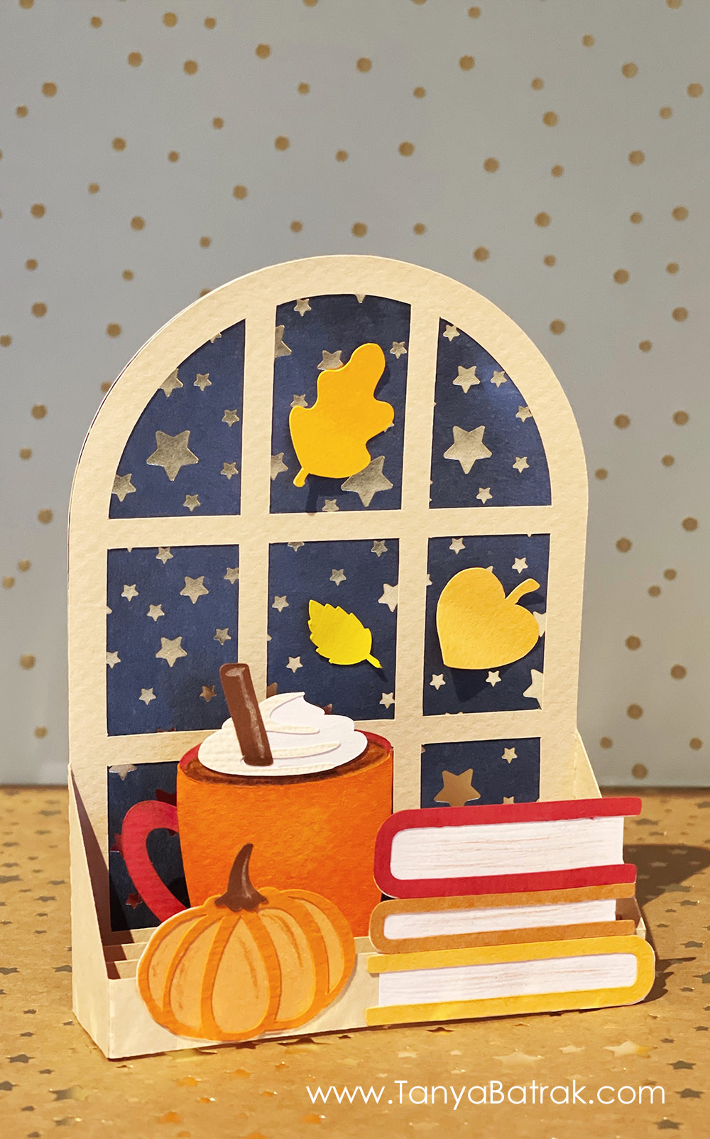 Autumn Window Box Card SVG