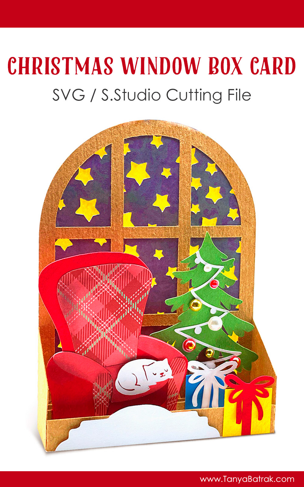 Christmas Window Box Card SVG
