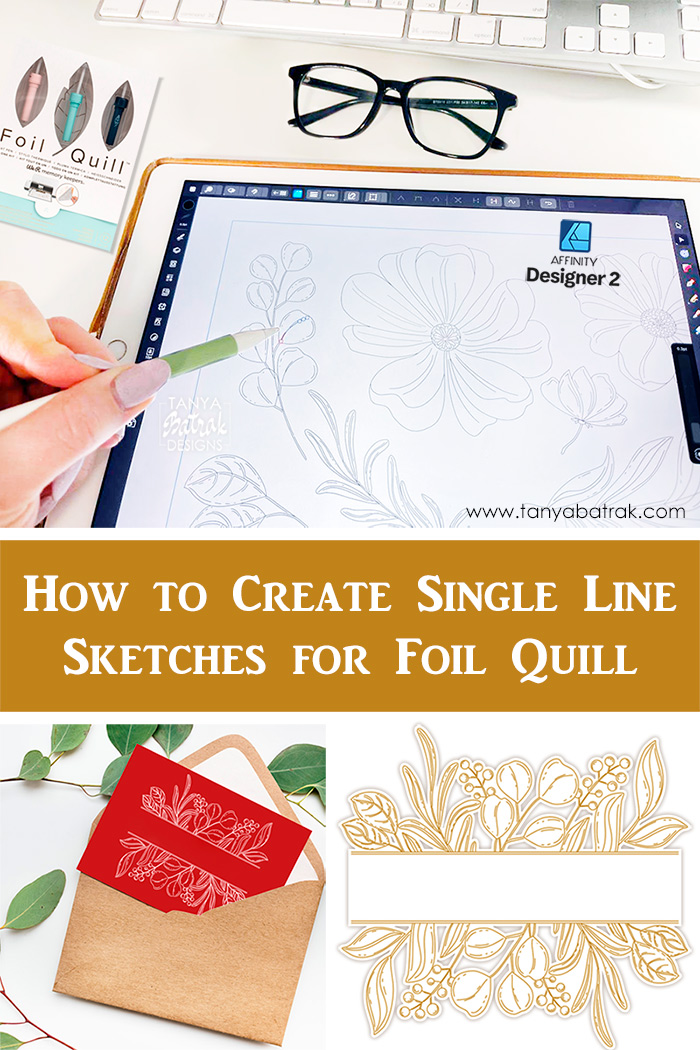 Single Line Designs for Foil Quill Sketch Pens Cricut Transfer Foil Free Single Line Sketches