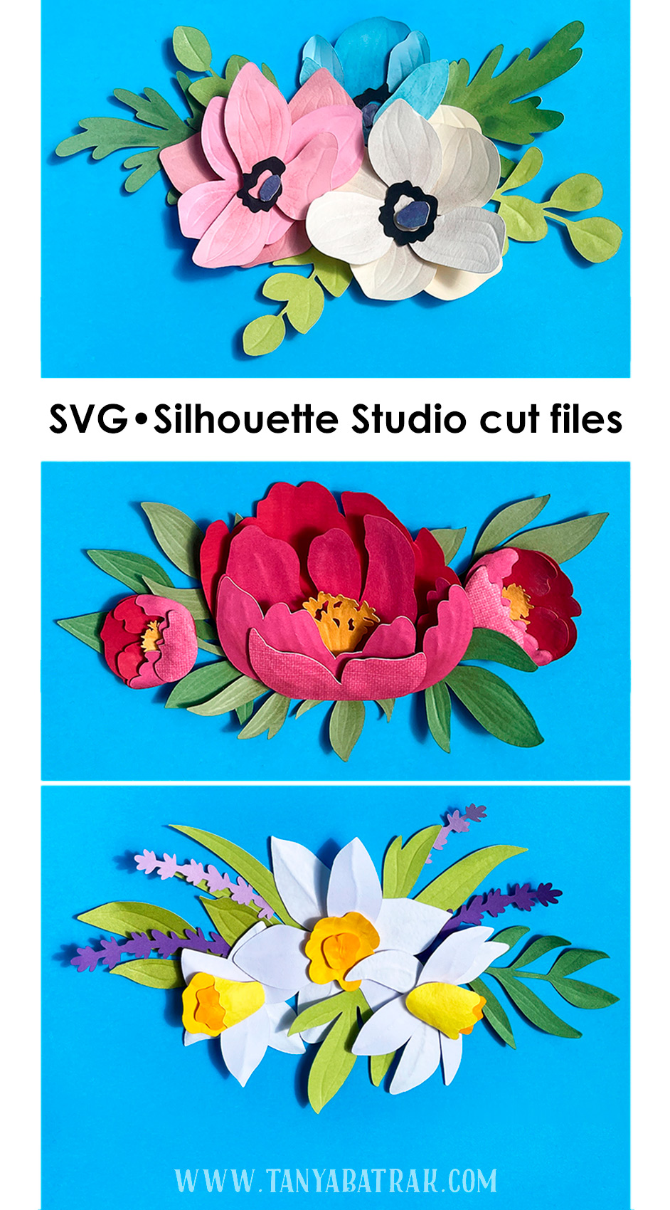 Layered Flowers Clusters SVG Cut File