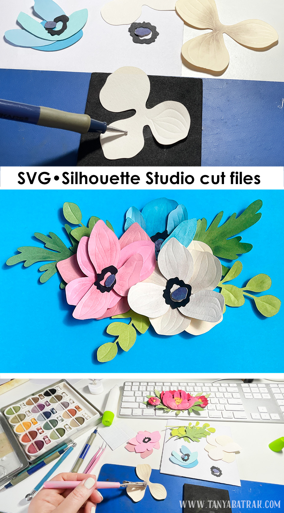Layered Flowers Clusters SVG Cut File