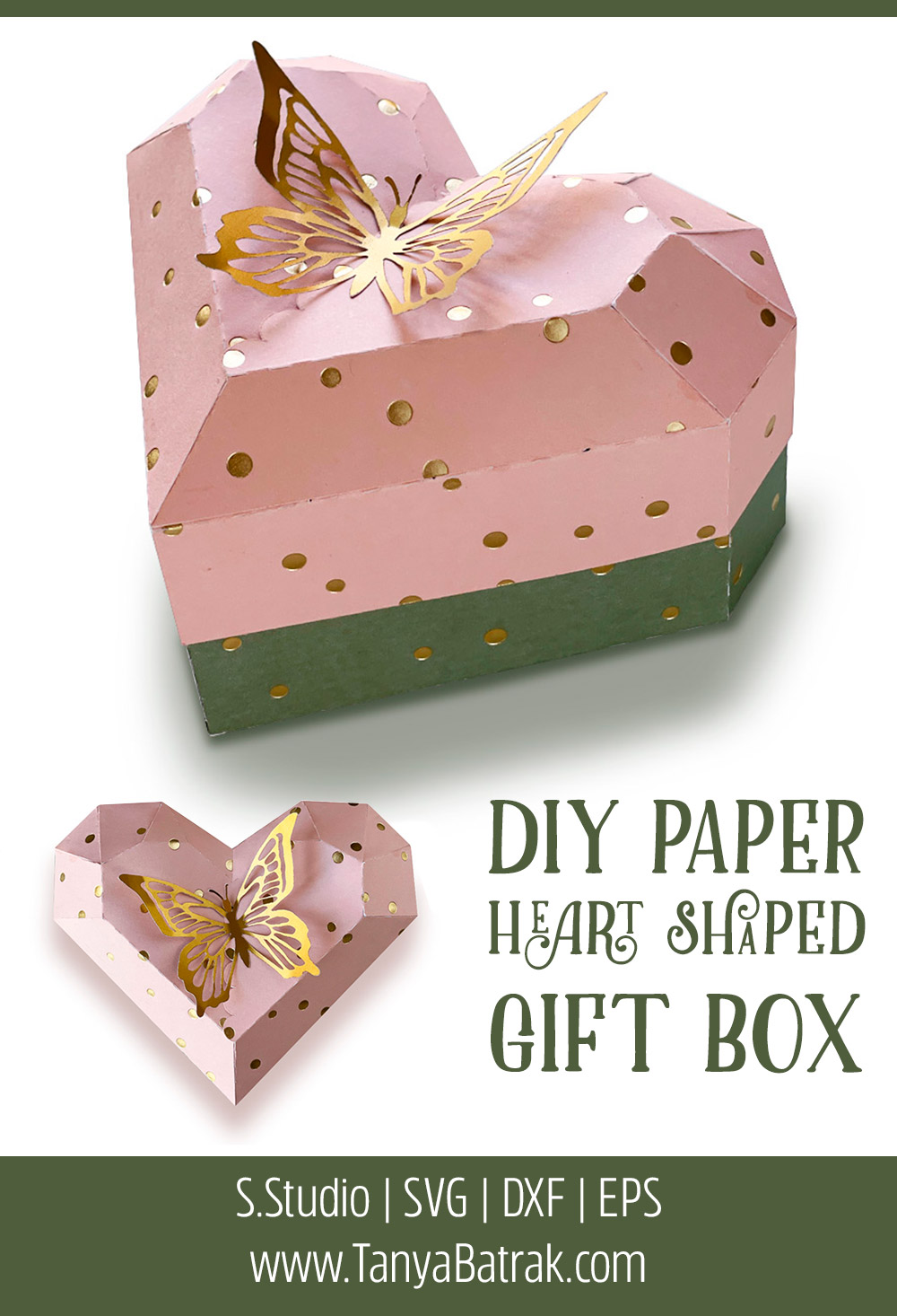 DIY Paper Heart Gift Box SVG Free SVG Cut File