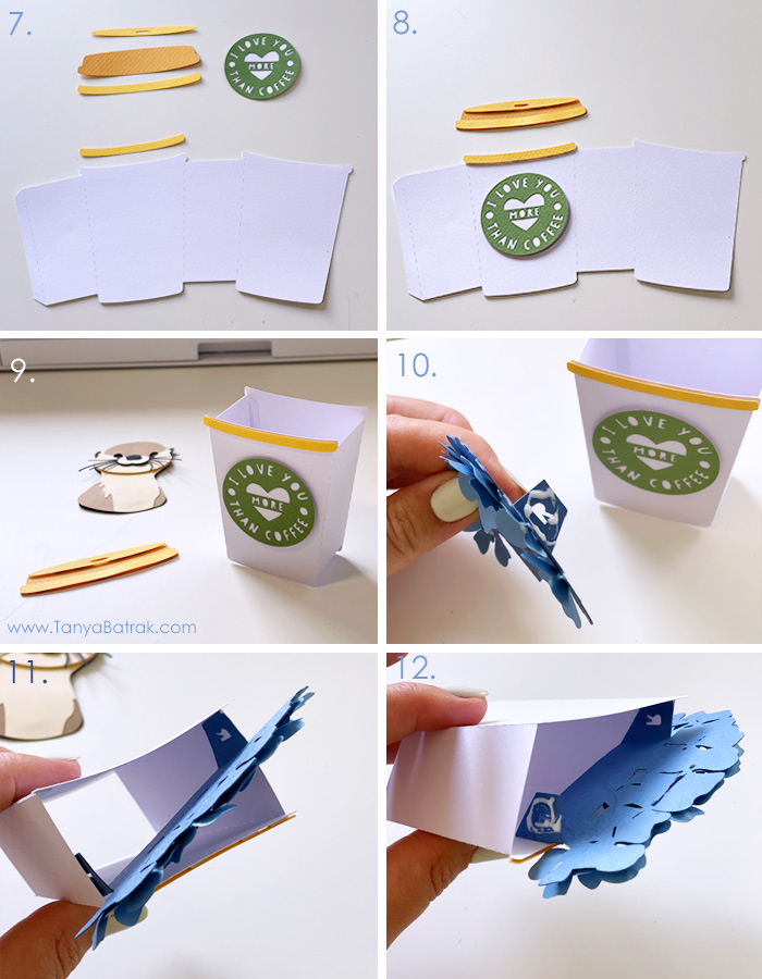 Coffee Cup Box Card SVG Cutting Files