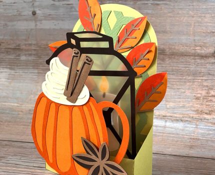 Autumn SVG Cut Files | Pop up card with pumpkin mug