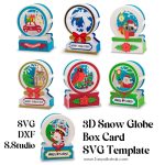 D Snow Globe Box Card SVG Template