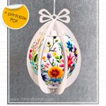 D Easter Egg SVG with Printable Patterned Panels